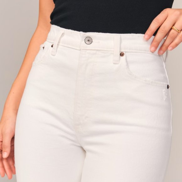 Abercrombie & Fitch Cream Straight Leg Jeans - Picture 6 of 12